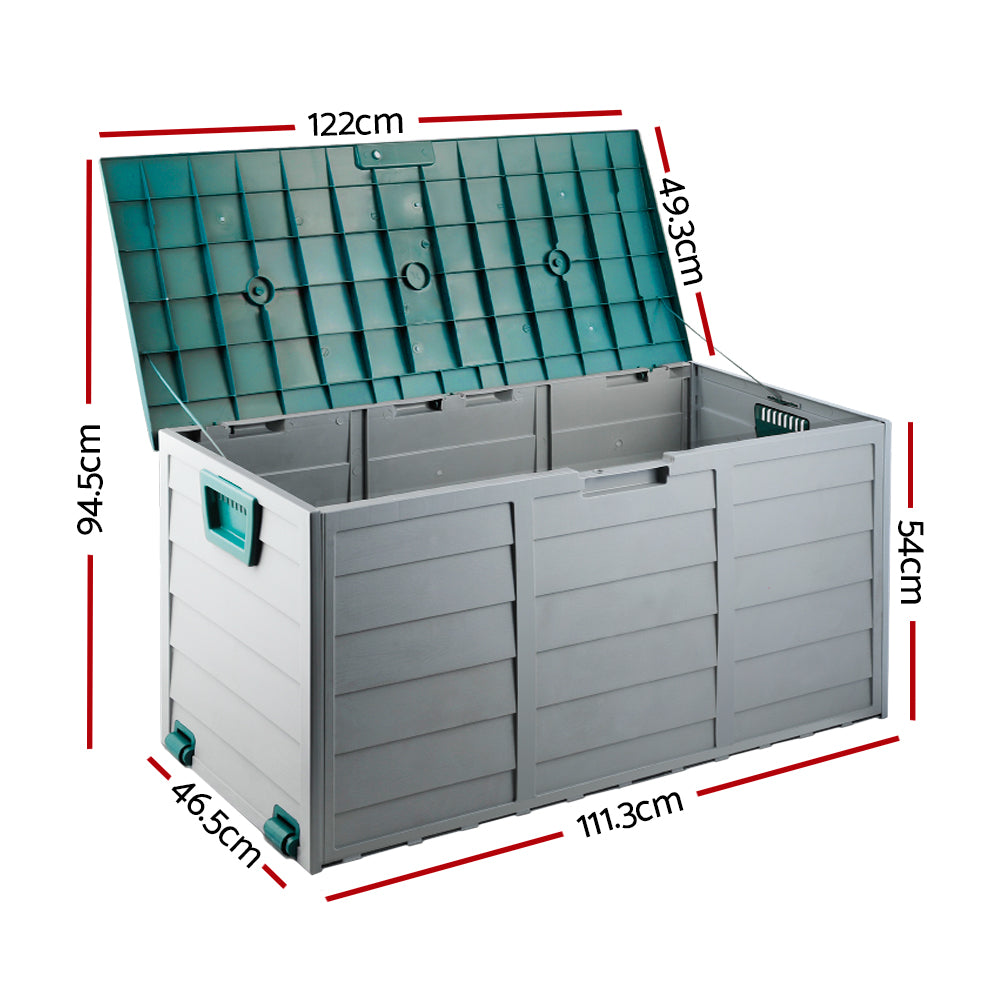 Lockable Outdoor Storage Box 290L Grey/Green