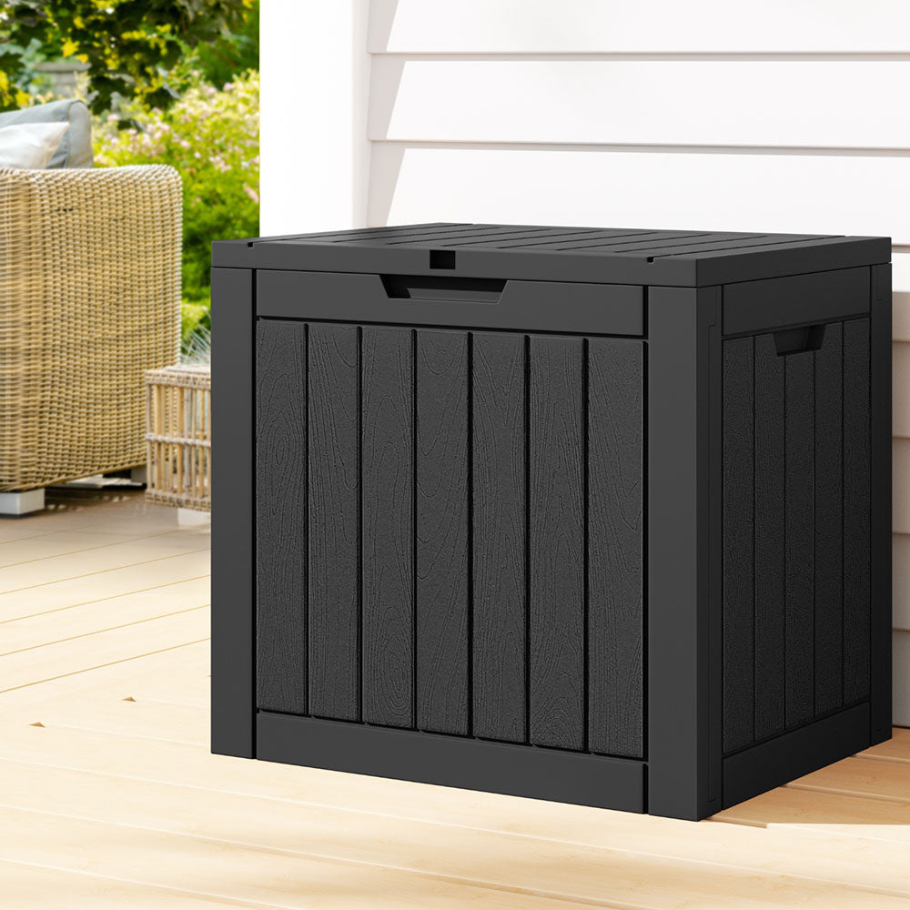 Lockable Outdoor Storage Box 118L Black