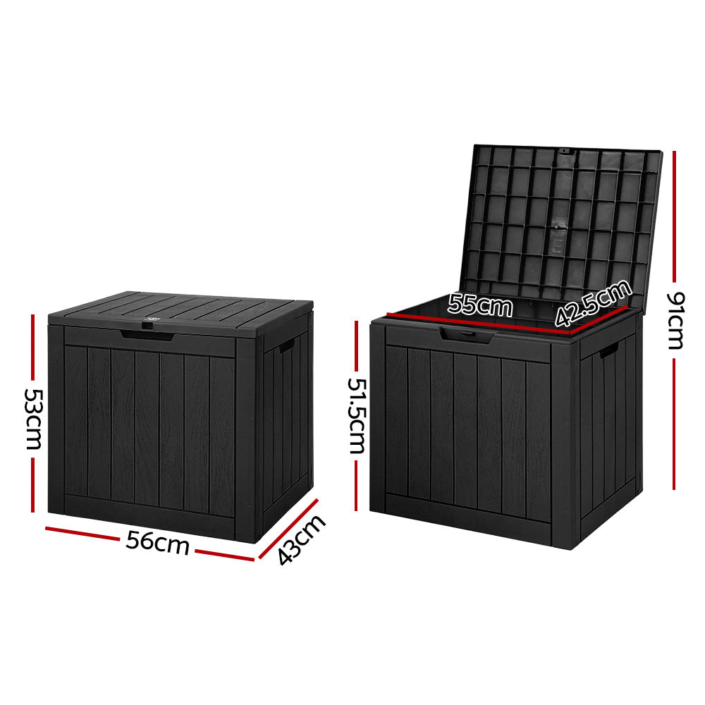 Lockable Outdoor Storage Box 118L Black