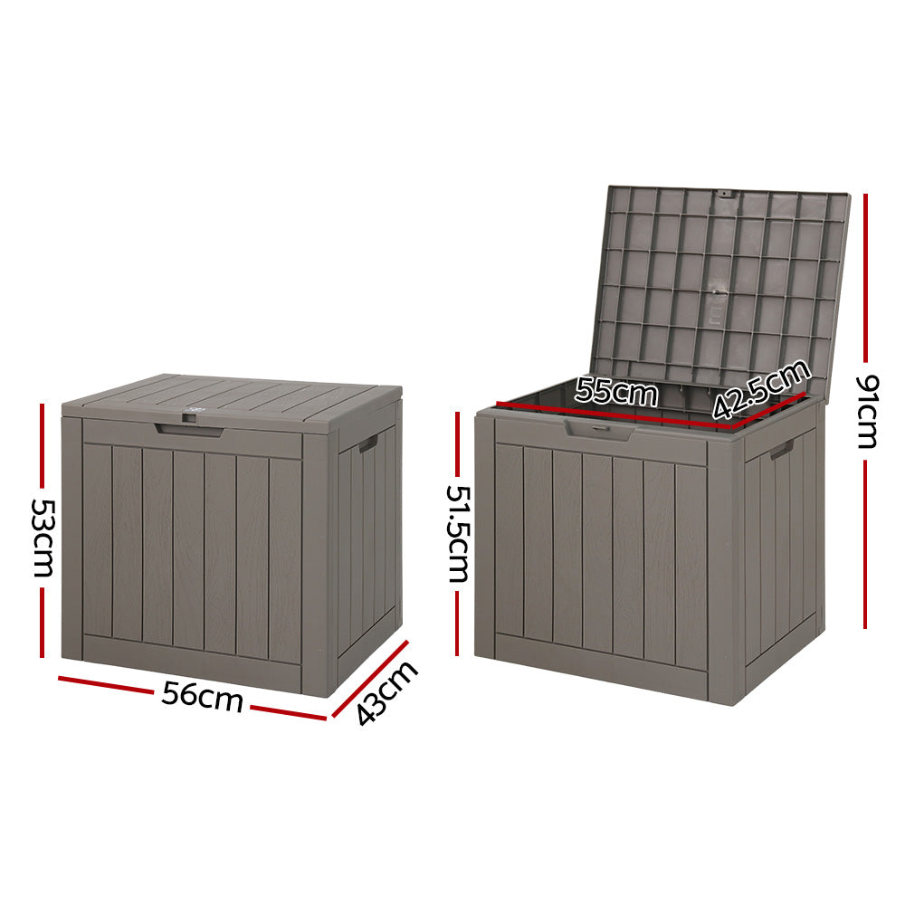 Lockable Outdoor Storage Box 118L Grey