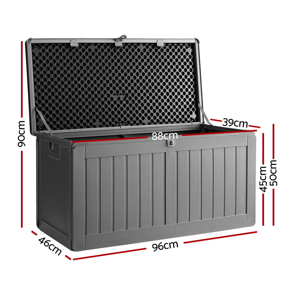 Lockable Outdoor Storage Box 190L Grey/Black