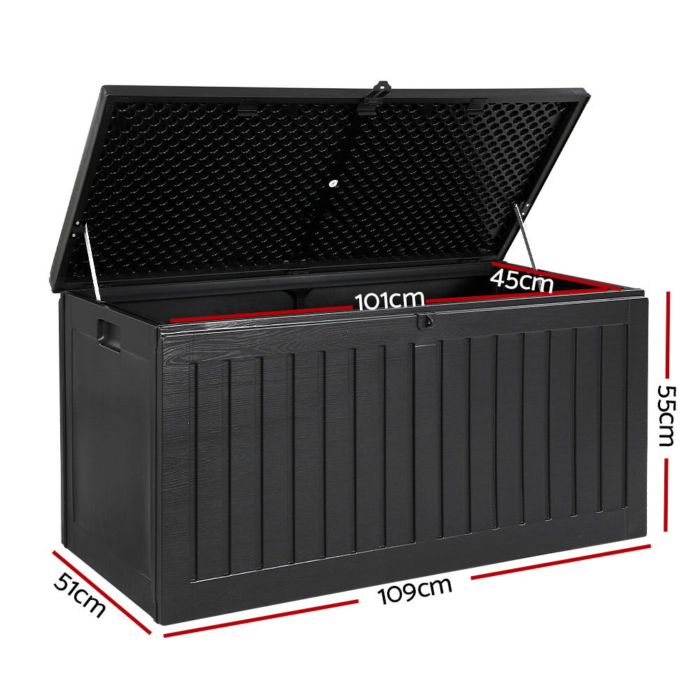 Lockable Outdoor Storage Box 270L Black