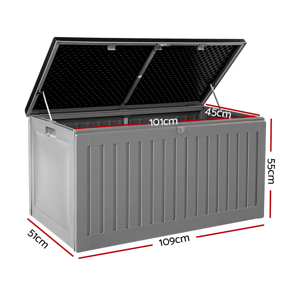 Lockable Outdoor Storage Box 270L Grey/Black