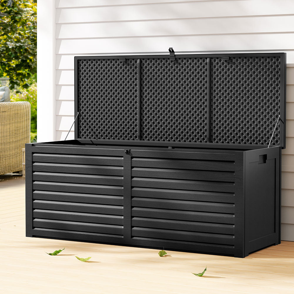 Lockable Outdoor Storage Box 390L Black
