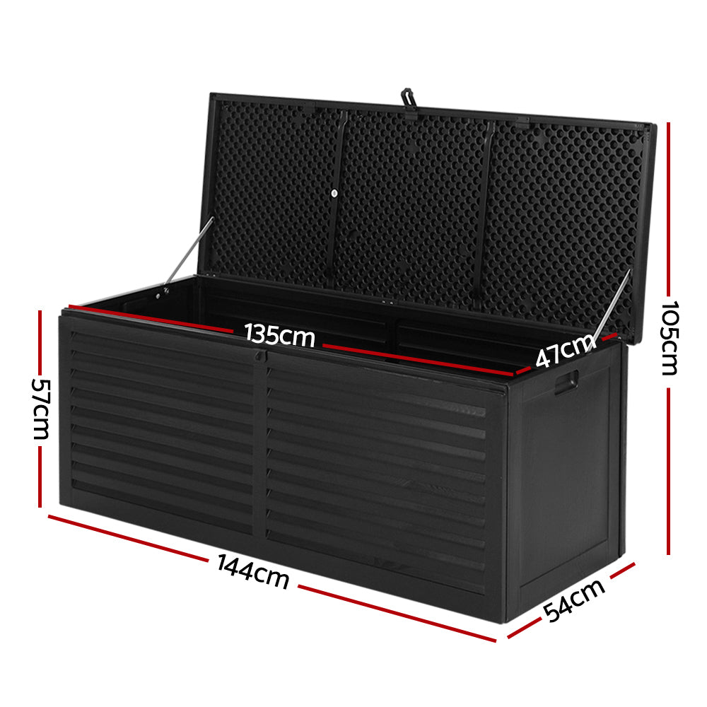 Lockable Outdoor Storage Box 390L Black
