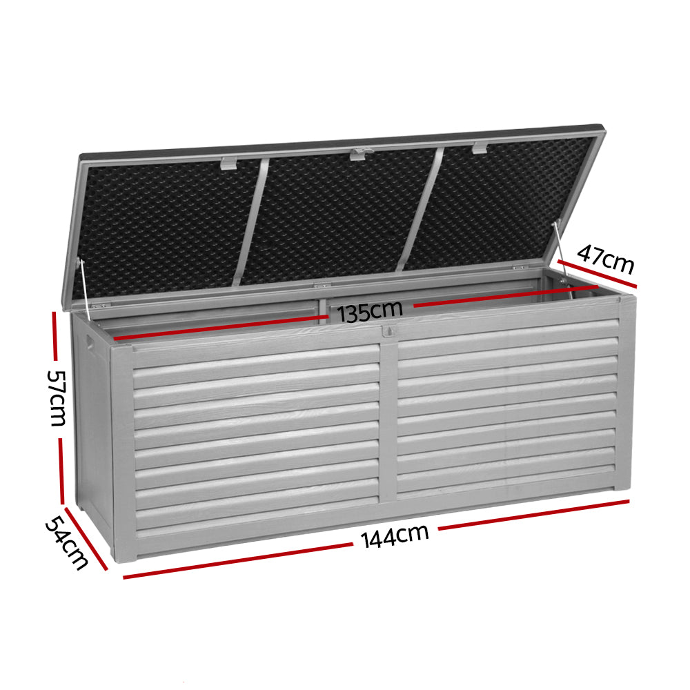 Lockable Outdoor Storage Box 390L Grey/Black
