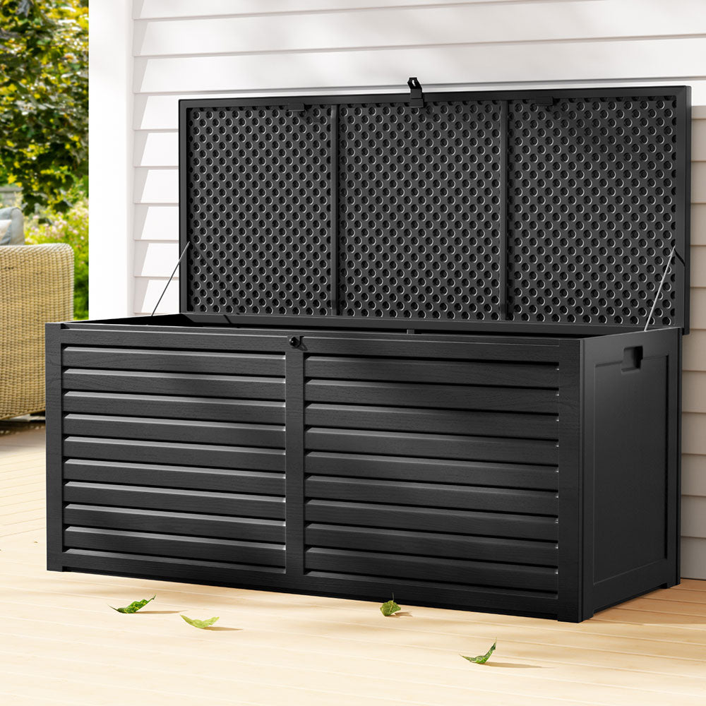 Lockable Outdoor Storage Box 490L Black