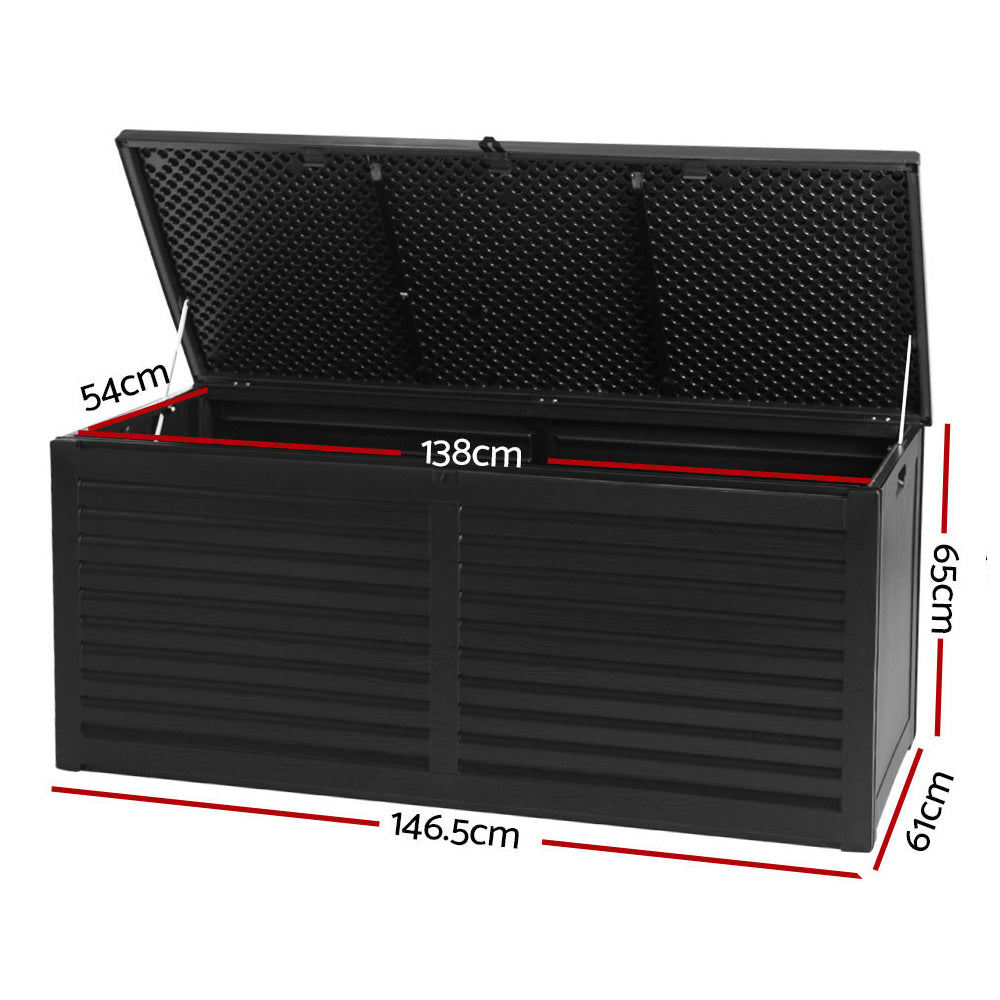 Lockable Outdoor Storage Box 490L Black