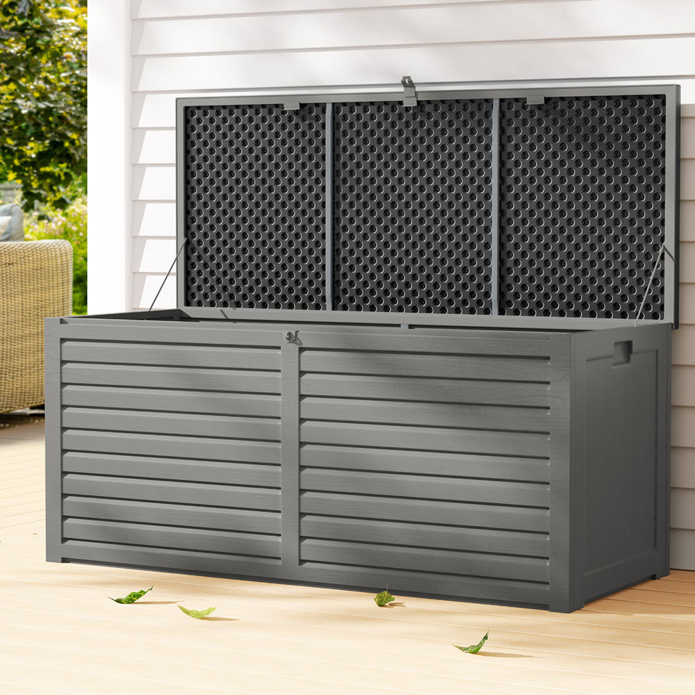 Lockable Outdoor Storage Box 490L Grey/Black
