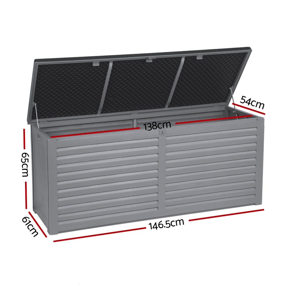 Lockable Outdoor Storage Box 490L Grey/Black