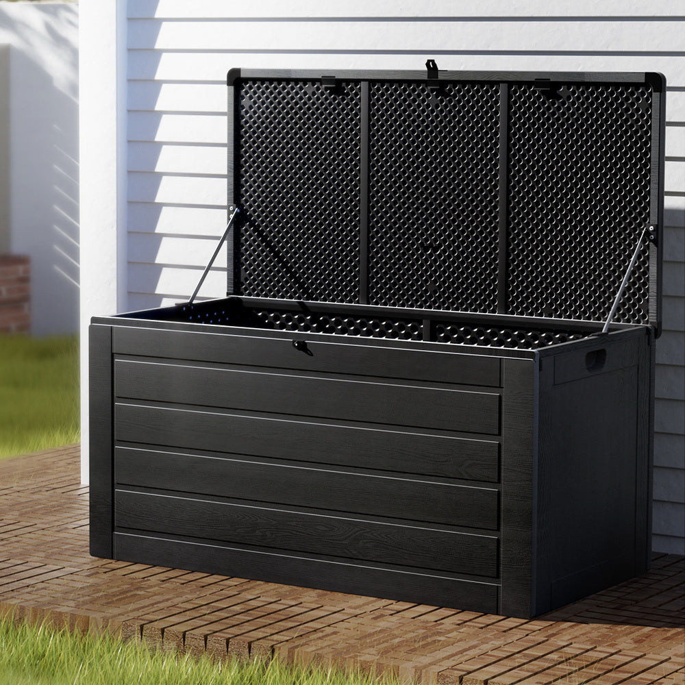 Lockable Outdoor Storage Box 680L Black