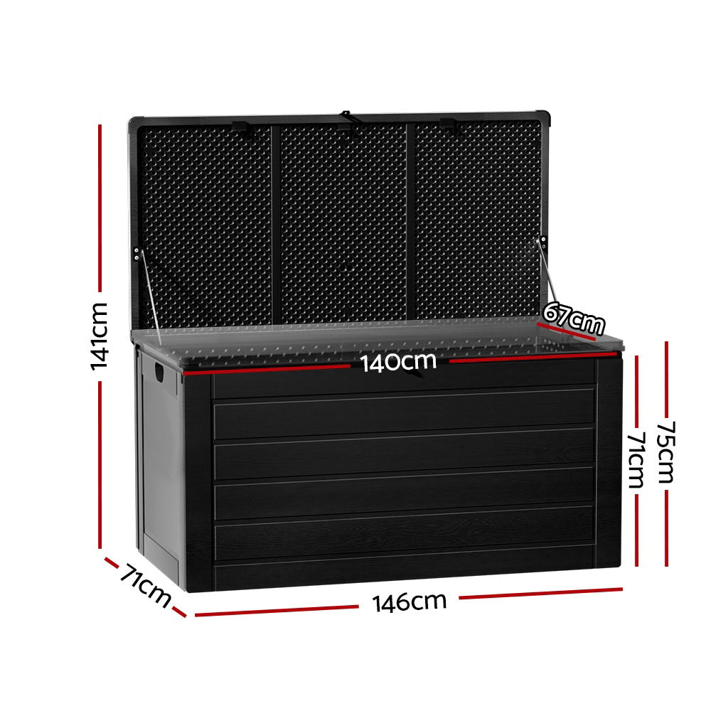 Lockable Outdoor Storage Box 680L Black
