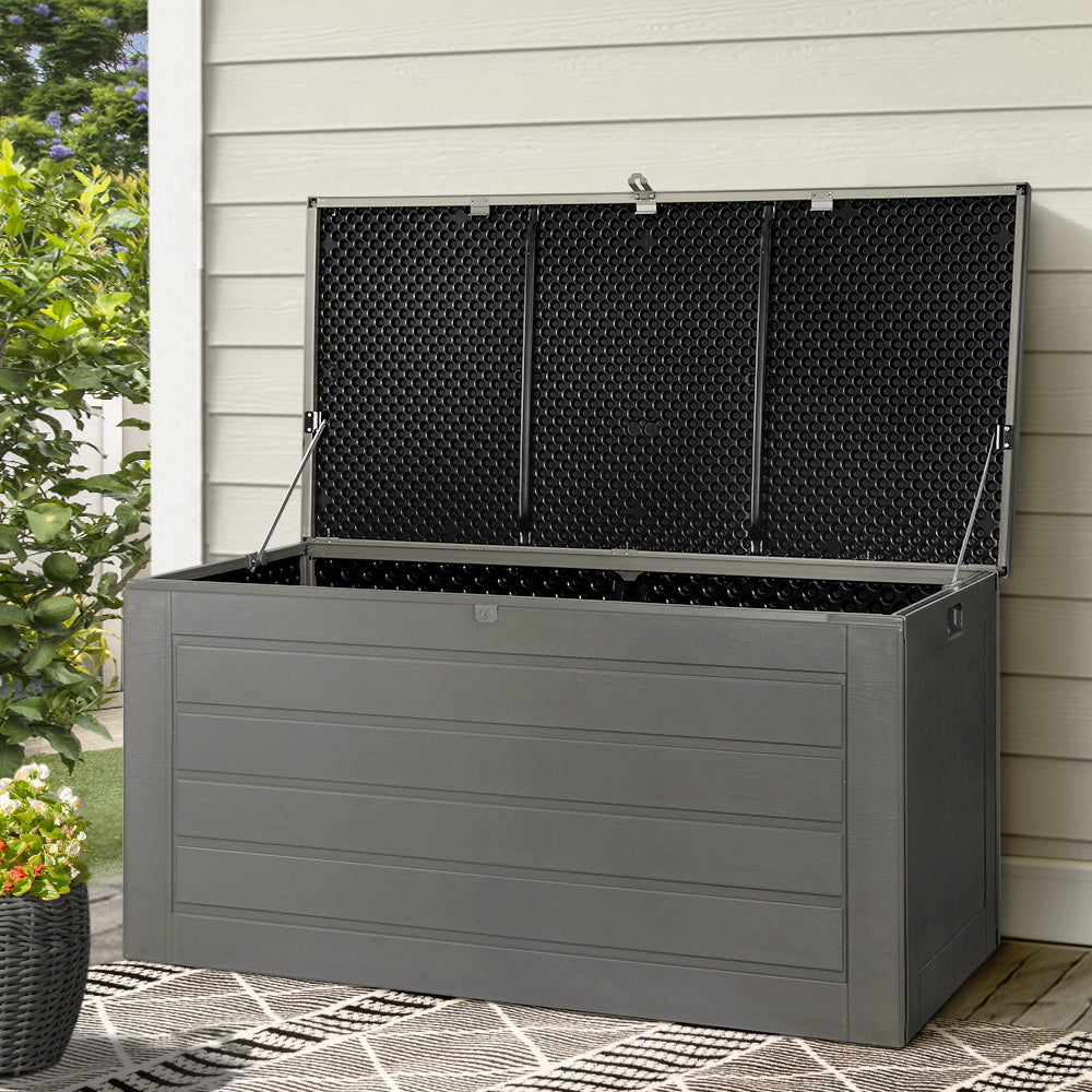 Lockable Outdoor Storage Box 680L Grey/Black