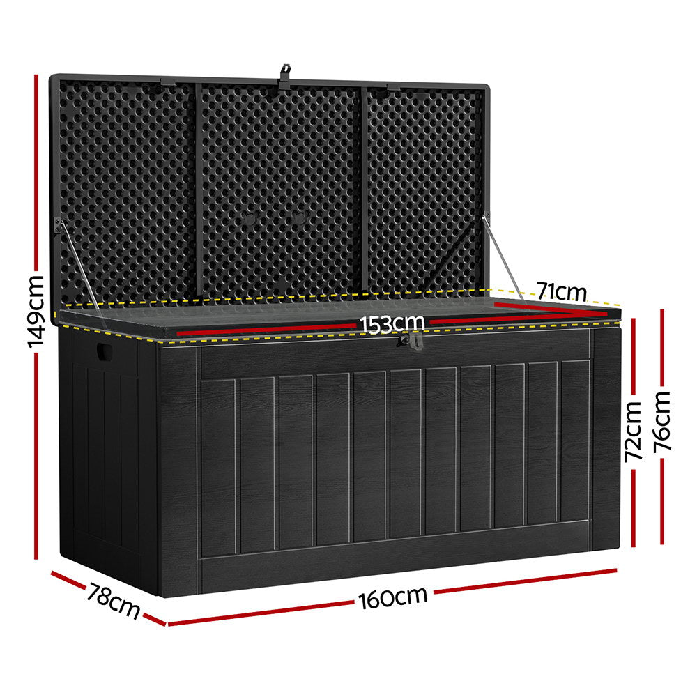 Lockable Outdoor Storage Box 830L Black