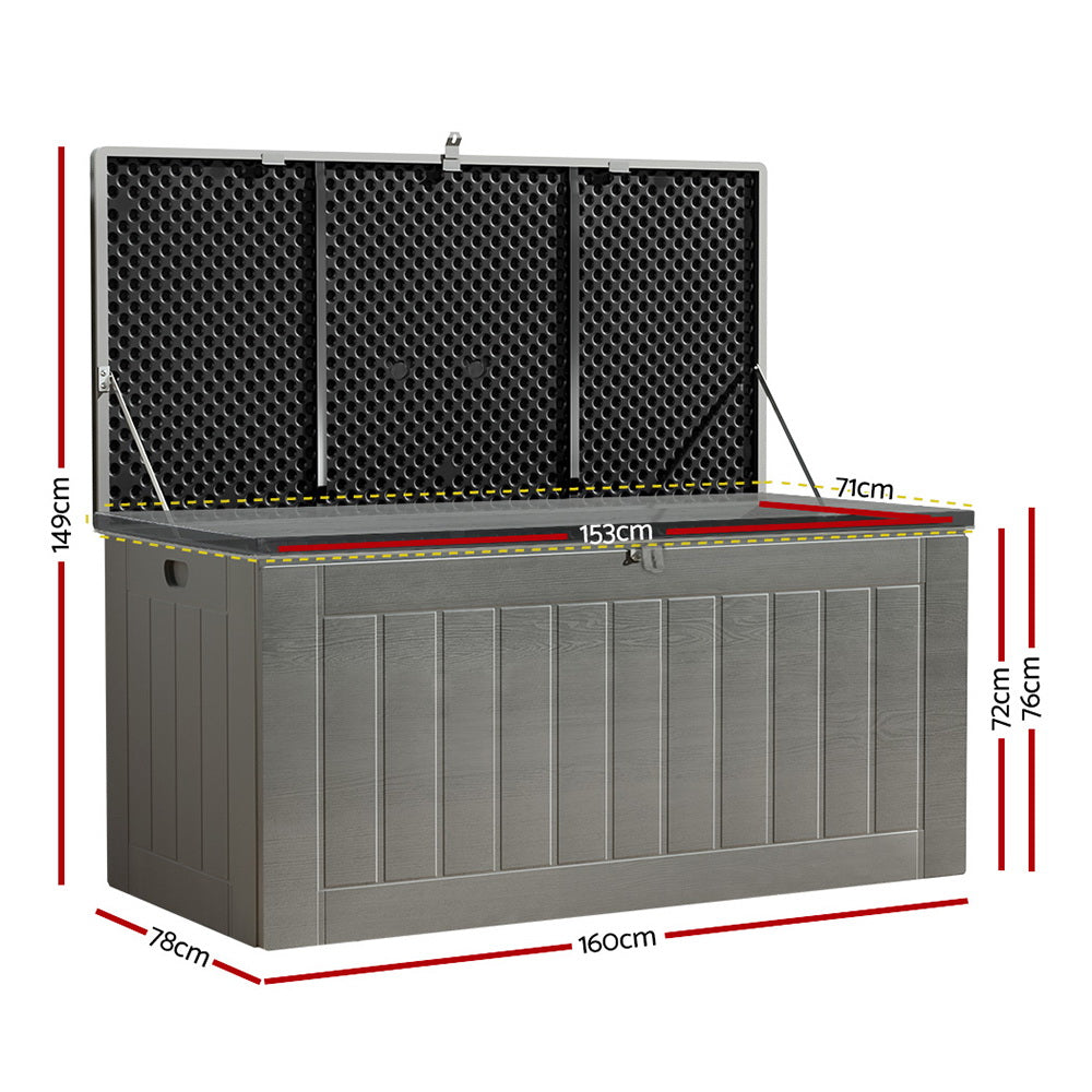 Lockable Outdoor Storage Box 830L Grey