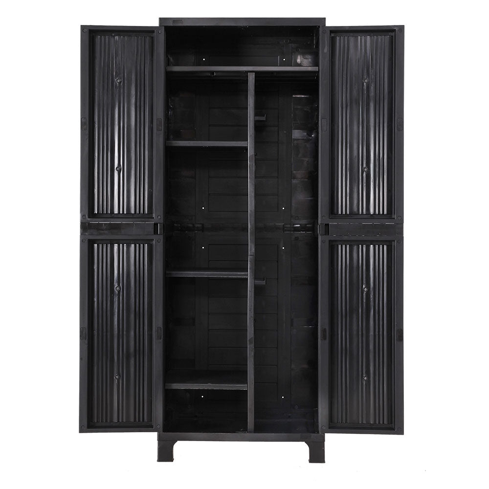 Lockable Outdoor Storage Cabinet 173cm Black
