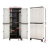 Lockable Outdoor Storage Cabinet 173cm Rattan Beige