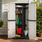 Lockable Outdoor Storage Cabinet 173cm Rattan Beige