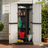 Lockable Outdoor Storage Cabinet 173cm Rattan Beige
