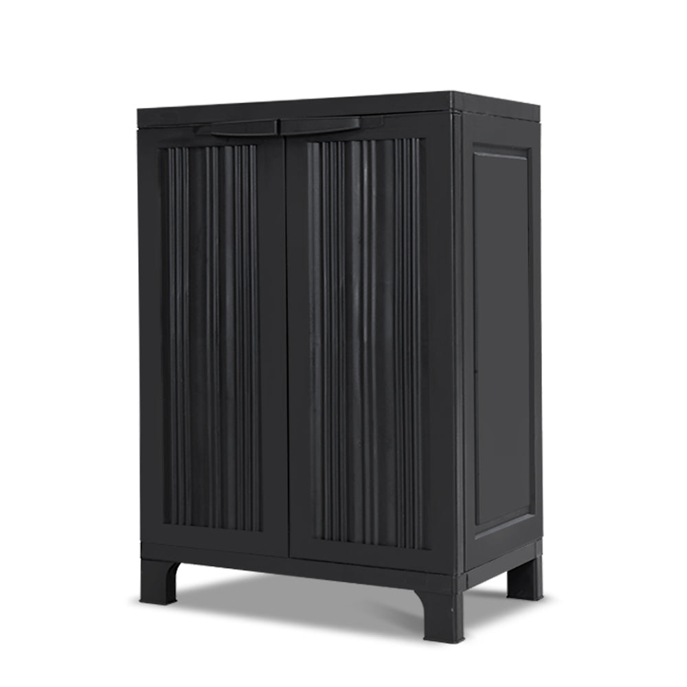 Lockable Outdoor Storage Cabinet 92cm Black