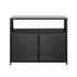 Gardeon Outdoor Wicker Storage Cabinet Black