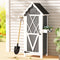 Lockable Wooden Outdoor Storage Cabinet 179cm Grey/White