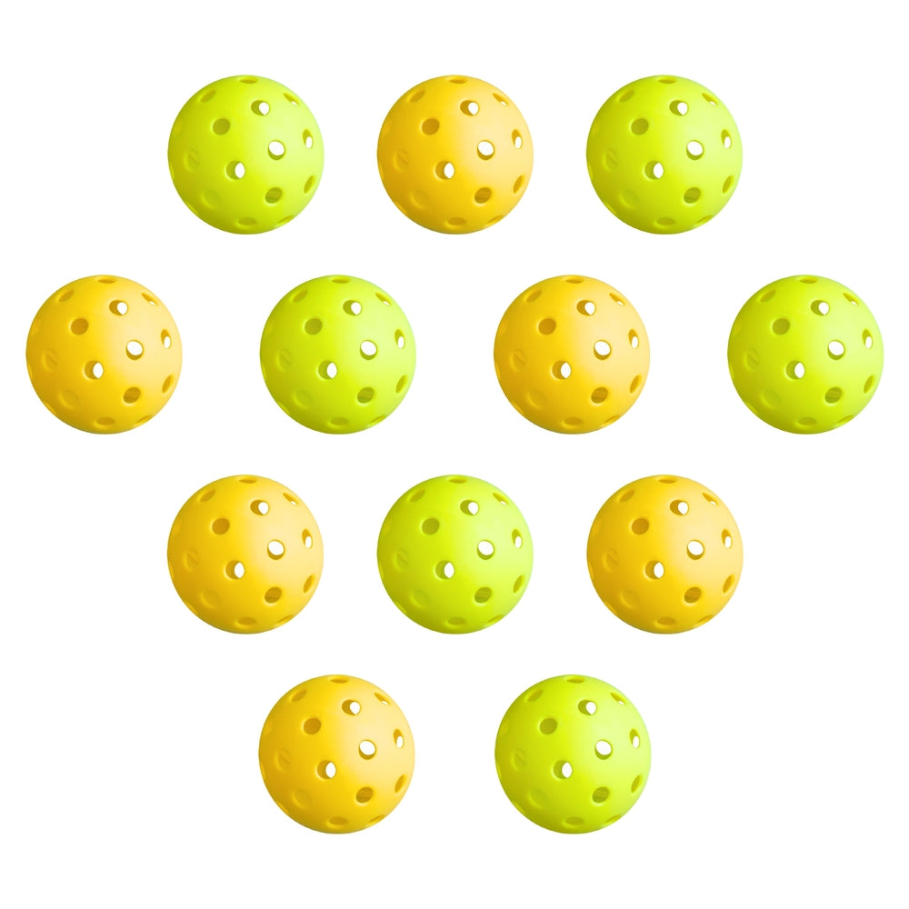 Everfit 12pc Pickleballs Set Green/Yellow