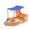 Keezi Kids Wooden Boat Sandpit with Canopy 165cm