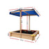 Keezi Kids Sandpit Wooden Sandbox with Canopy 101cm