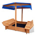 Keezi Kids Sandpit Wooden Sandbox with Canopy 120cm