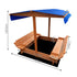 Keezi Kids Sandpit Wooden Sandbox with Canopy 120cm
