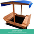 Keezi Kids Sandpit Wooden Sandbox with Canopy 120cm