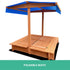 Keezi Kids Sandpit Wooden Sandbox with Canopy 120cm
