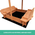 Keezi Kids Sandpit Wooden Sandbox with Canopy 120cm