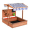Keezi Kids Wooden Sandpit With Cover 110cm