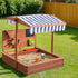 Keezi Kids Wooden Sandpit With Cover 110cm