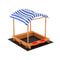 Keezi Kids Sandpit Wooden Sandbox with Canopy 146cm
