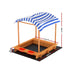 Keezi Kids Sandpit Wooden Sandbox with Canopy 146cm