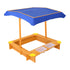Keezi Kids Sandpit Wooden Sandbox with Canopy 103cm