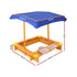 Keezi Kids Sandpit Wooden Sandbox with Canopy 103cm