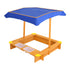 Keezi Kids Sandpit Wooden Sandbox with Canopy 103cm