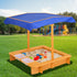 Keezi Kids Sandpit Wooden Sandbox with Canopy 103cm