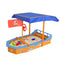 Keezi Kids Wooden Boat Sandpit with Canopy 150cm