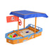 Keezi Kids Wooden Boat Sandpit with Canopy 150cm