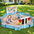 Keezi Kids Round Wooden Sandpit with Cover 215cm