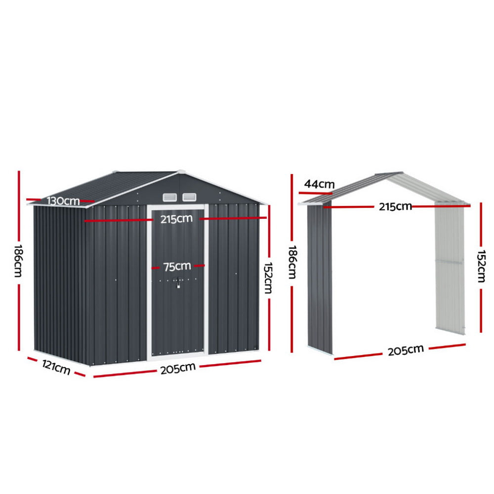 Giantz Garden Shed 2.15m x 1.74m with Extension Kit