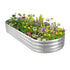 Hivvago Galvanized Steel Raised Garden Bed 120cm x 60cm x 29cm Silver