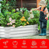 Hivvago Galvanized Steel Raised Garden Bed 120cm x 60cm x 29cm Silver