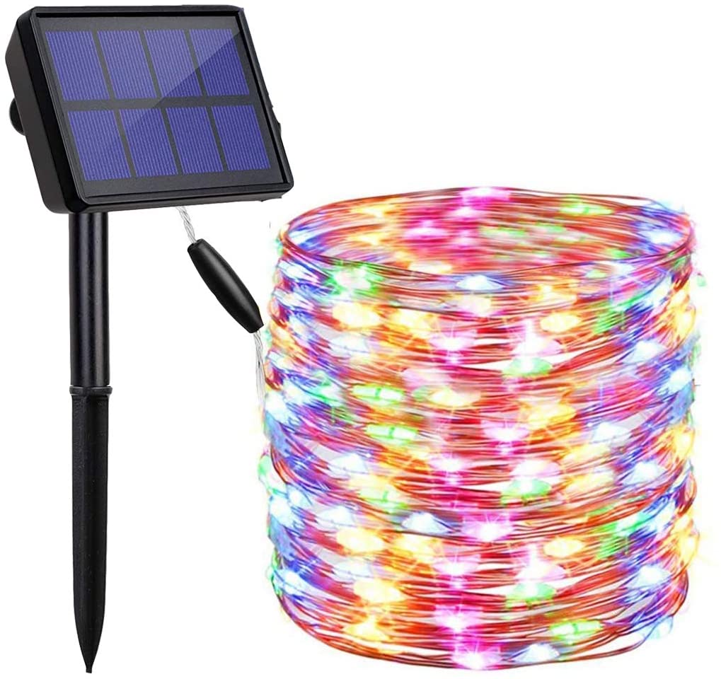Solar Outdoor Fairy Lights Multi Colour 20m