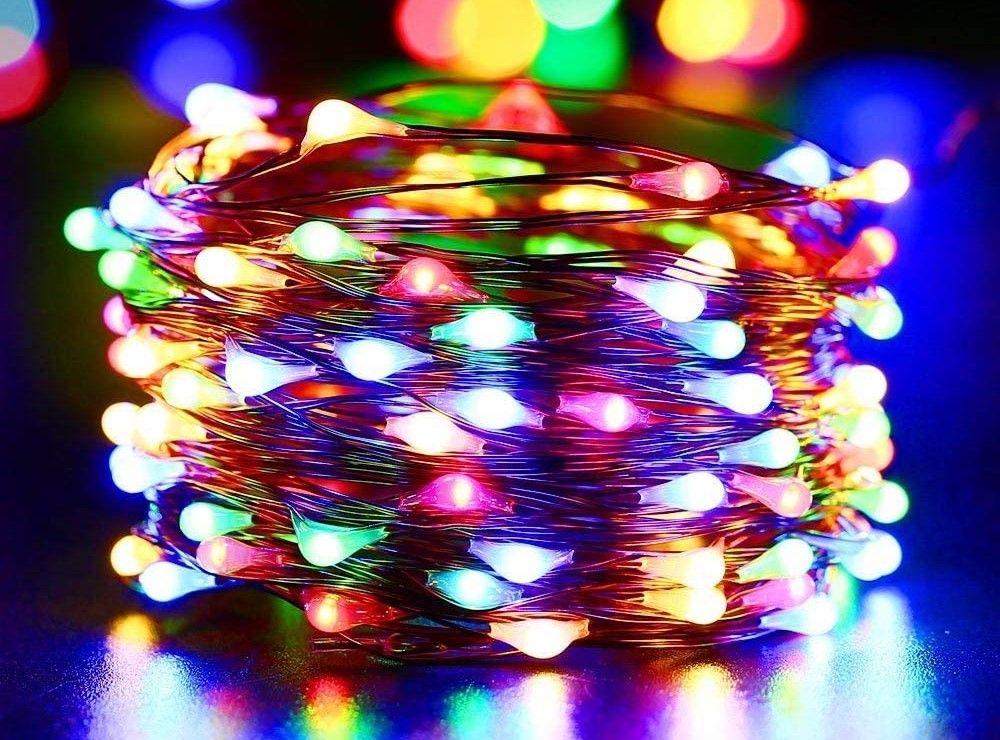 Solar Outdoor Fairy Lights Multi Colour 20m